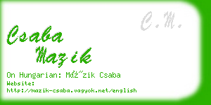 csaba mazik business card